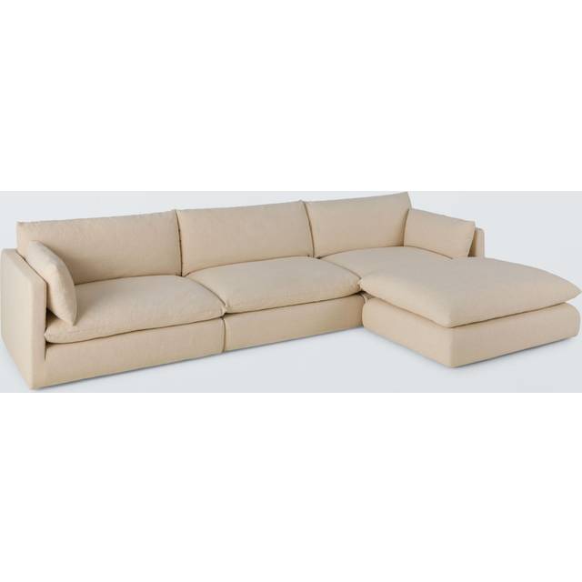John Lewis Newlyn Chaise Sofa, Light Leg, Natural Native Linen