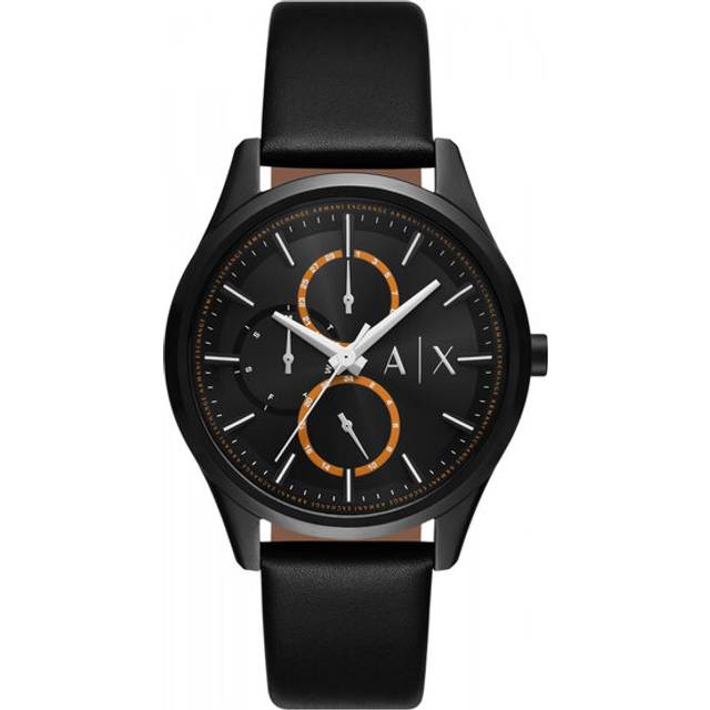 Armani Exchange Leather Strap Multifunction Black Dial Quartz AX1886 Men's Watch