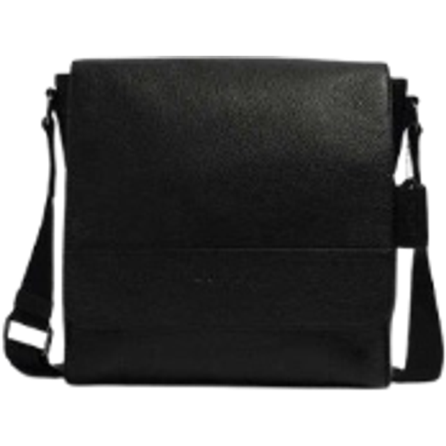 Coach Mens Houston Map Bag in Smooth Leather - Black - One Size