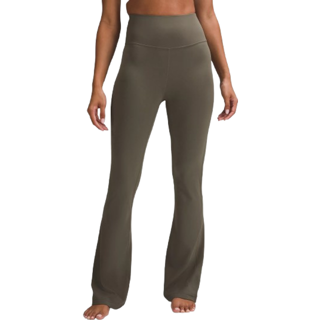 Lululemon Womens Army Green Groove Flared-leg Stretch-woven Trousers S - ARMY GREEN