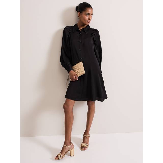 Phase Eight Embellished Shirt Dress - Black - 14
