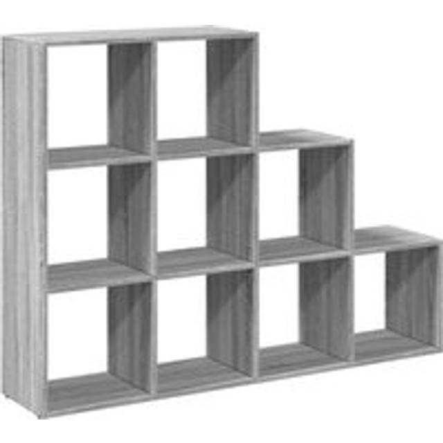 vidaXL Room Divider Bookcase 3-Tier Grey Sonoma 137.5x29x103.5 cm Engineered Wood