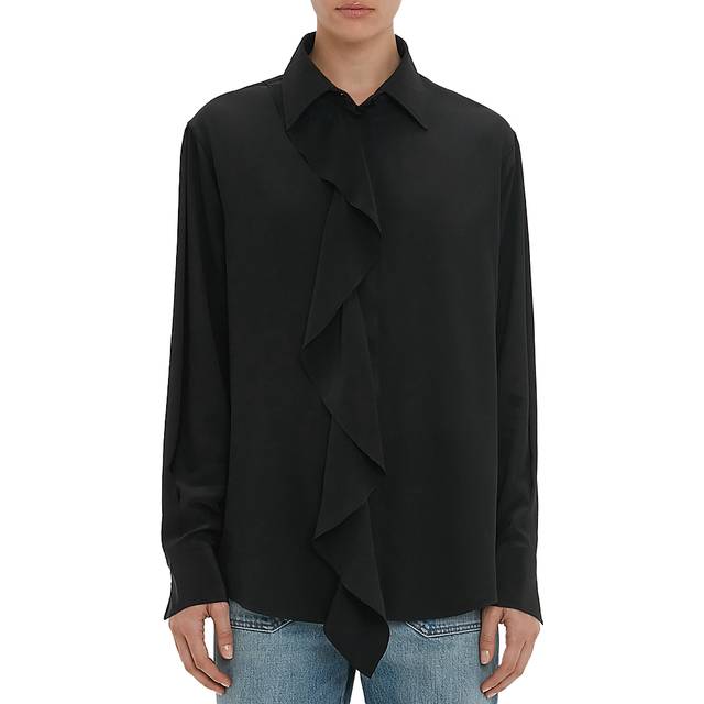 Asymmetric Ruffle Blouse In Black 4 - black