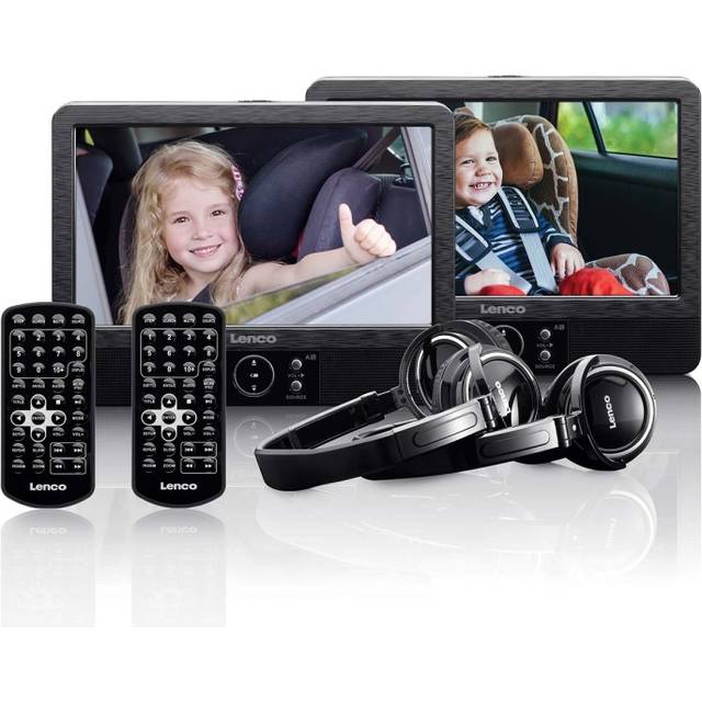 Lenco DVP-939 9-tums bärbar DVD-spelare med 12V automatisk anslutningskabel