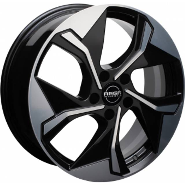 Mega Wheels Triton Black front polished 8.5x19 5/108 ET53 B63.3 (8.5x19 5/108 ET53 B63.3)