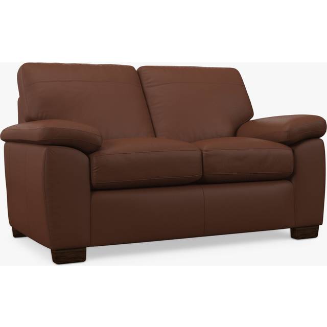 John Lewis Camden Small 2 Seater Leather Sofa, Dark Leg