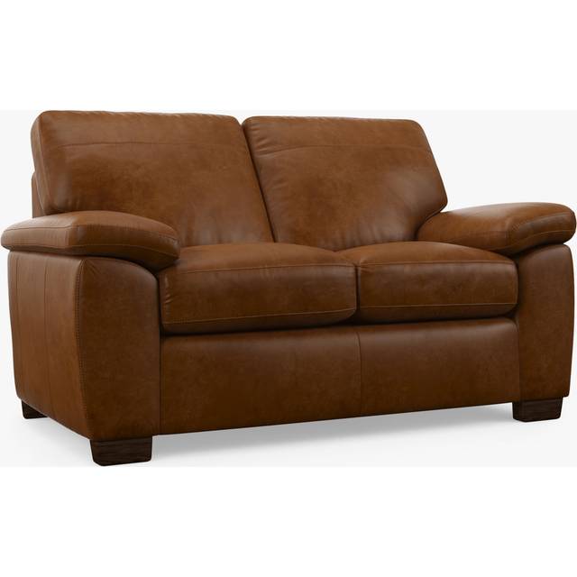 John Lewis Camden Small 2 Seater Leather Sofa, Dark Leg