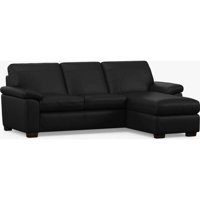 John Lewis Camden RHF Chaise End Leather Sofa Bed, Dark Leg