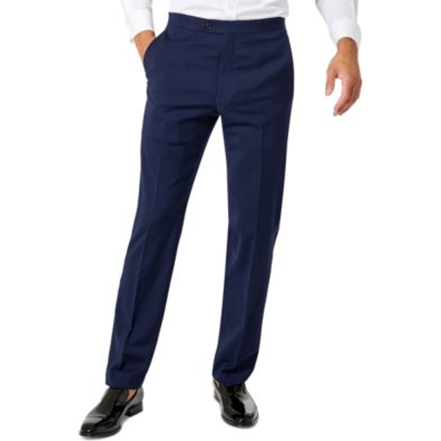 Tommy Hilfiger Big & Tall Men's Slim Fit Wool Blend Tuxedo Pants Navy Solid - Size: 54W x 32L