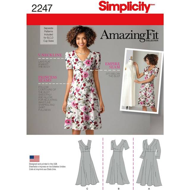 Simplicity Misses' & Women's Amazing Fit Dress-20W-28W