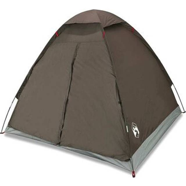 vidaXL Camping Tent Dome 2-Person Brown Waterproof
