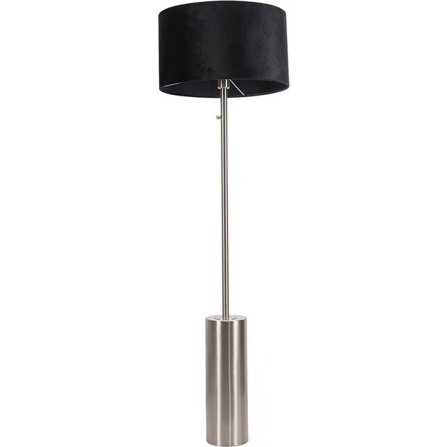 ValueLights Lexy Black Velvet Shade Chrome LED Floor Lamp - Silver - 150 x 45 x 45cm