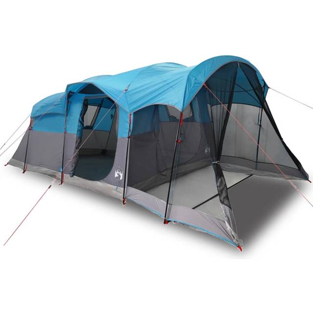 vidaXL Family Tent Tunnel 8-Person Blue Waterproof