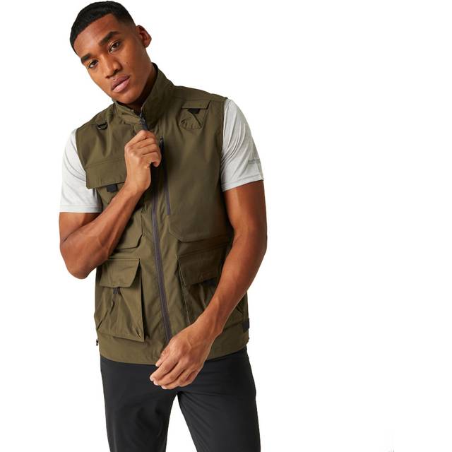 Regatta Men's Water-repellent Insect-repellent Light Pack Away Gilet Dark Khaki, Size: S - Green