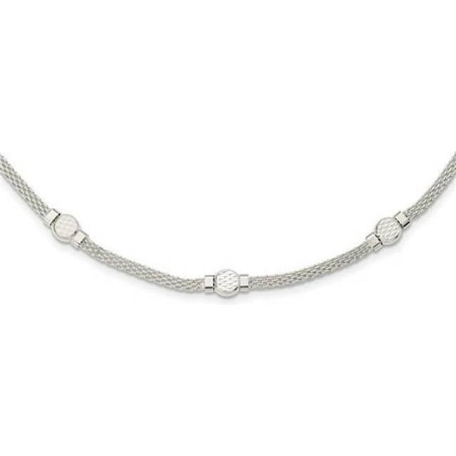 Quality Gold QG5995-18 Sterling Silver Mesh Fancy 18 in. Necklace