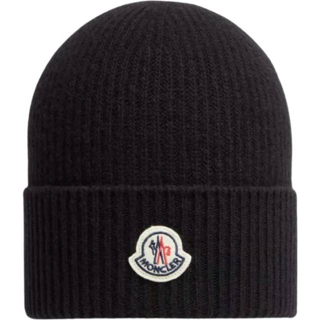 Moncler, Accessoarer, Herr, ONE Size, Kashmir, Kashmirblandad mössa - black (ONE SIZE)