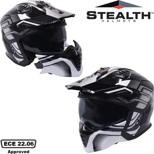 (S) Stealth Fighter Multi Function Convertible Helmet Graphic Orbit Black / Gloss Silver