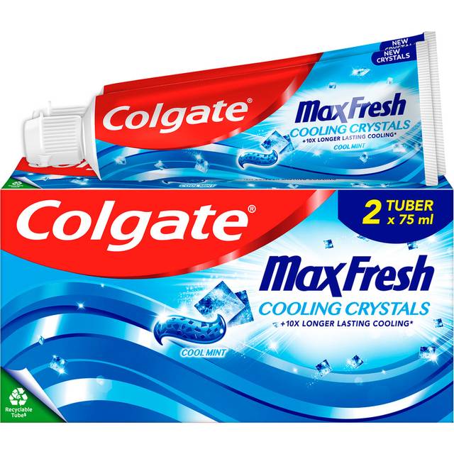 Colgate Tandkräm 2 x 75 ml. MaxFresh kylkristall