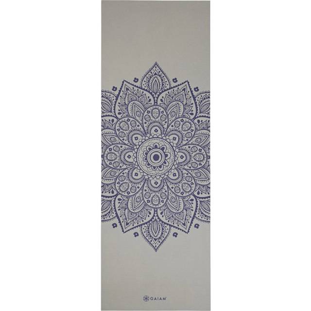 GAIAM - Sundial Flower Yoga Mat 5 mm Classic Printed - Yoga mat size 61 x 173 x 0,5 cm, grey