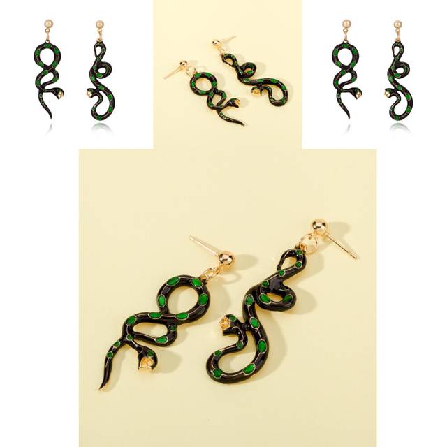 Stylish Animal Shaped Snake Earrings Contemporary Alloy Jewelry