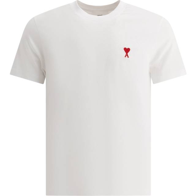 Heart T-shirt White Short Sleeve Round Neck