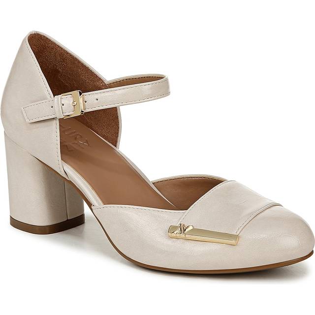Naturalizer Lavish Mary Jane Pump Shoes, Porcelain Faux Leather, 10.0W Round Toe