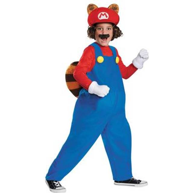 Deluxe Mario Raccoon Costume for Kids | Super Mario Costumes - Red&#47;Blue (L)