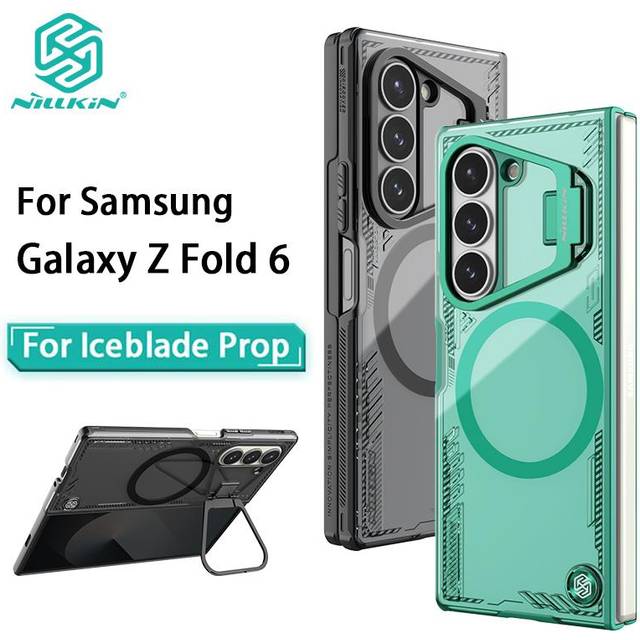 Nillkin for Samsung Galaxy Z Fold 6 Case Iceblade Fold Eco-friendly Materials For Z Fold6 Cover With Metal Stand Magnetic Black