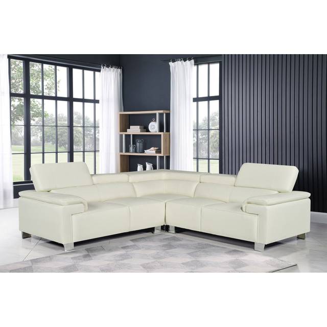 Camuto Corner Sofa - White (93cm H X 249cm W X 249cm D)