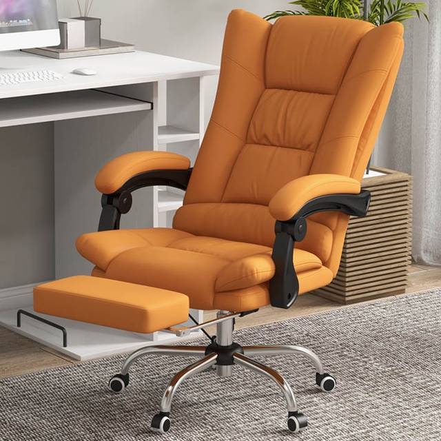 Portland Light Brown PU Leather Swivel Vibration Massage Office Chair - 64 x 70 x 118cm