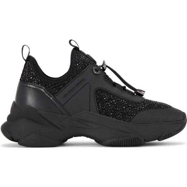 KG Kurt Geiger Leighton Knit Gem Lace Up Trainers, Black