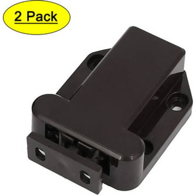 Cabinet cupboard door push open touch release catch latch black 2pcs