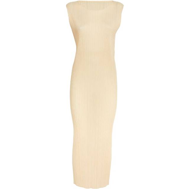 Pleats Please Issey Miyake Pleated Peanuts Midi Dress - Beige - 2