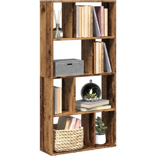 vidaXL Bookcase Old Wood 60x20x120 cm Engineered Wood - Brown
