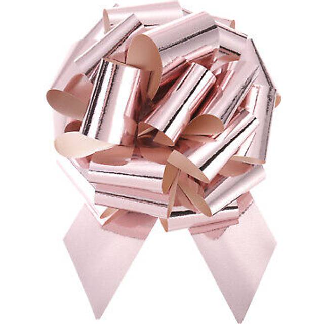 10pcs 4" metallic large big pull bow gift wrapping bows ribbon, rose gold