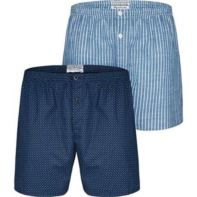 Size 6Xl Mens Kam Big & Tall 2 Pack Blue Woven Boxers Big & Tall - 6XL