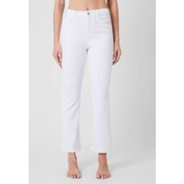 Stretch Denim Bootcut Ankle Length Jeans 30 Inch White