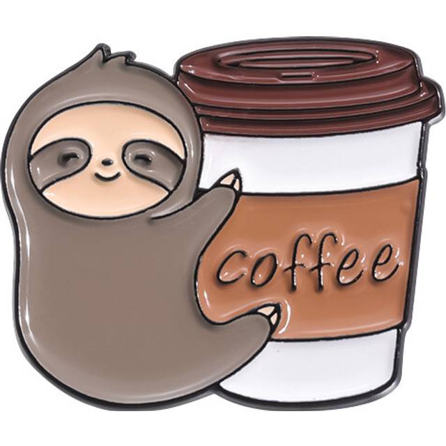 (QHXZ1175) Playful Unique And Sloth Metal Badge Adorable Enamel Pin Quirky Coffee Donut Banana Design Creative Decoration For All