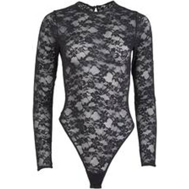 fleur du mal Le Stretch Long Sleeve Bodysuit in Black - Black. Size XS (also in ). (XS)