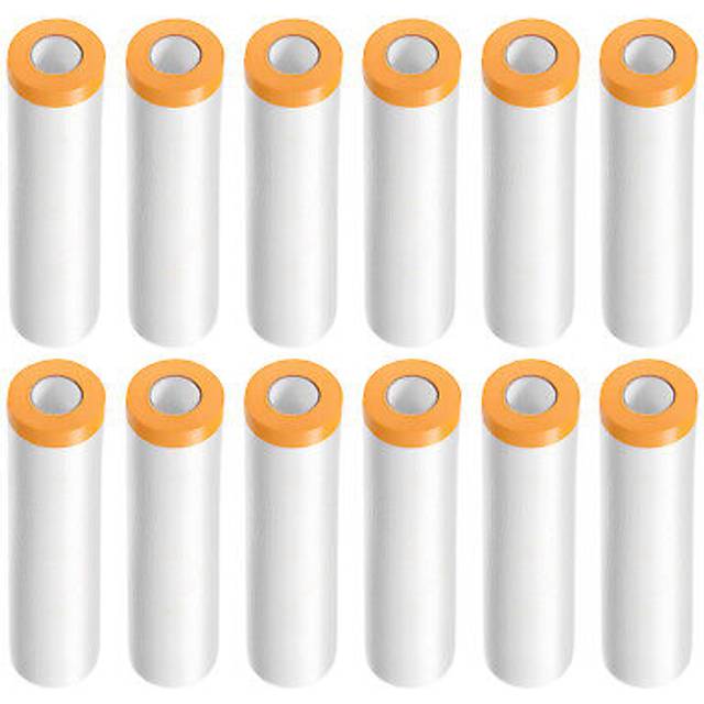 12 Rolls Pre-taped Masking Film 70.9x65.6ft Tape And Drape Plastic Drop Cloth