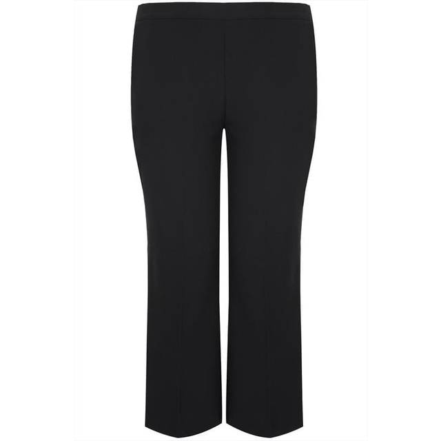 Yours Curve Black Elasticated Stretch Straight Leg Trousers, Women's Curve & Plus Size, Yours - Long 24