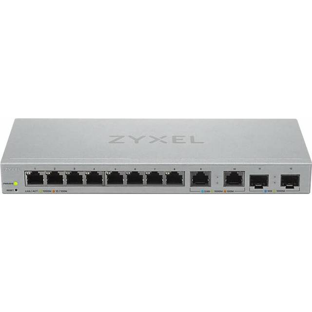 Zyxel Multi-Gig 12-Port Web Managed Switch | 2-Portar 2.5G och 2x 10G SFP+ | Skrivbord/Väggfäste [XGS1210-12]