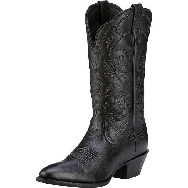 Women's leather western boots Ariat Heritage R Toe - Noir