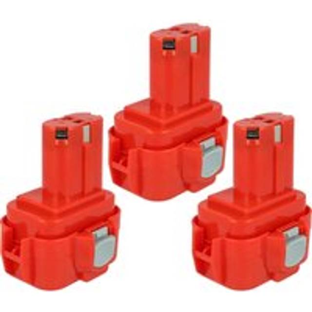 Extensilo - 3x Replacement Battery compatible with Makita 6201DWH, 6202D, 6202DW, 6221D, 6221DW, 6221DWE Power Tools (3300 mAh, NiMH, 9.6 v)