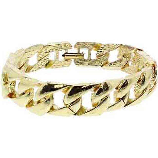 Men's chunky strong 15mm gold curb heavy chain bracelet