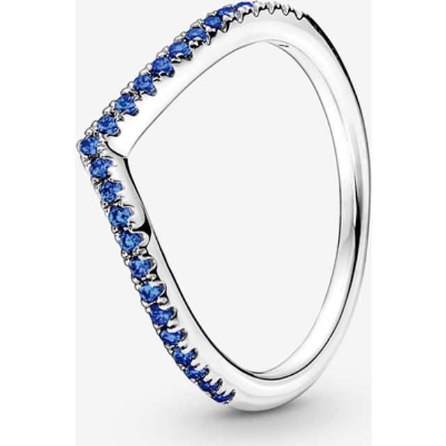 Pandora Timeless Wish Sparkling Blue Ring - Sterling silver / Man-made crystal / Blue - Sz. 62