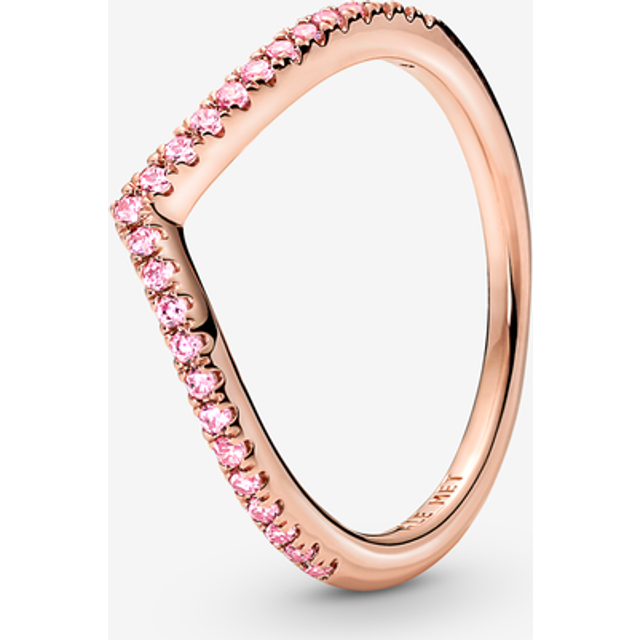 Pandora Timeless Wish Sparkling Pink Ring - 14k rose gold plating / Cubic zirconia / Pink - Sz. 62