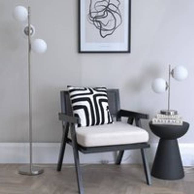 Valuelights - Jas Chrome 3 Way Floor Lamp with White Frosted Glass Globe Shades