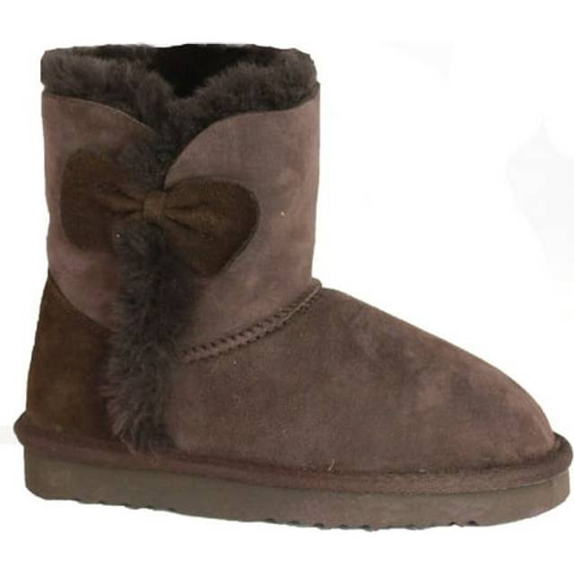 (7 Child UK, Chocolate) Eastern Counties Leather Childrens/Kids Coco Bow Detail Sheepskin Boots