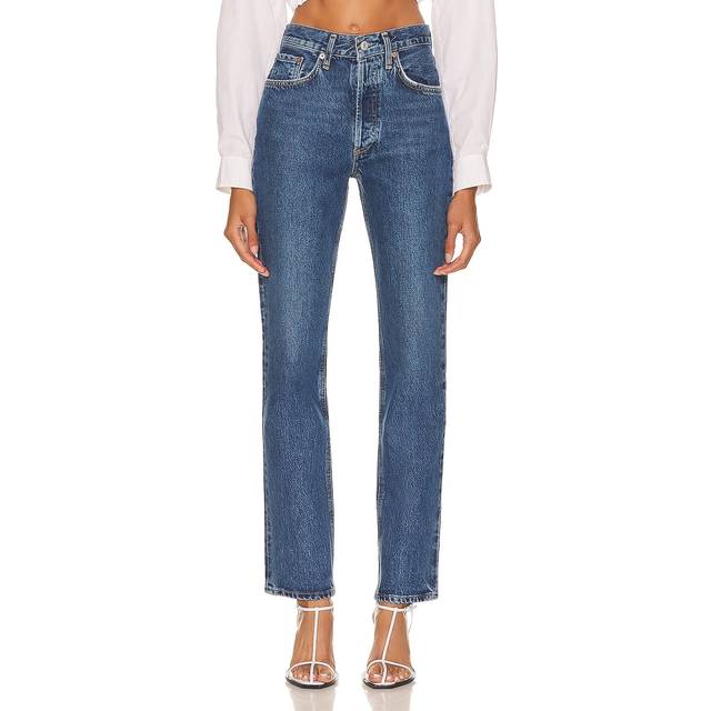 AGOLDE Lana Mid Rise Straight in Sphere - Denim-Medium. Size 33 (also in 25, 26, 27, 28, 29, 30, 31, 32, 34). (33)
